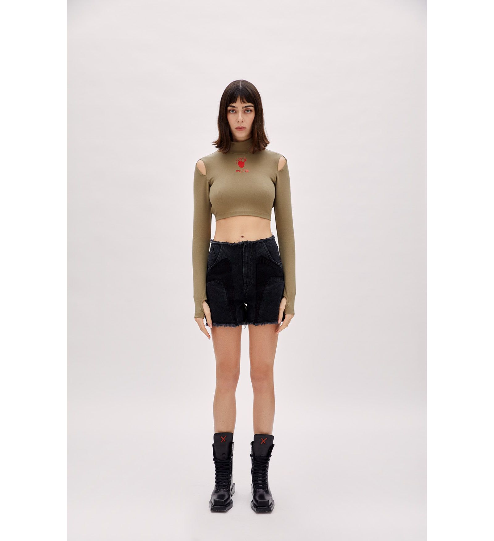 PCFG Women's Cotton Long Sleeve Crop Top