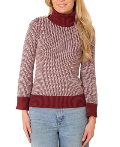 Hope & Henry Women's Hope and Henry Organic Tweed Stitch Turtleneck Sweater