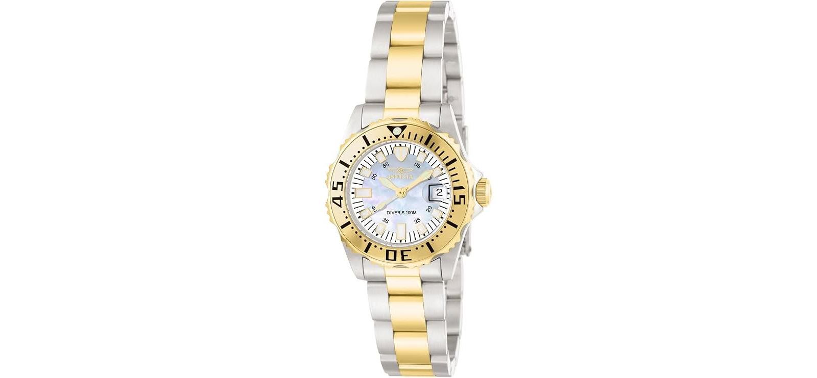 Женские часы Invicta 6895 Pro Diver Quartz 3 Hand White Dial