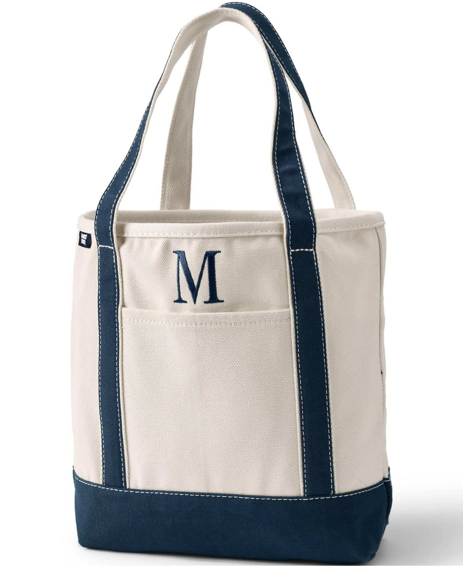 Lands' End Pre-Monogrammed Letter M Canvas Tote Bag