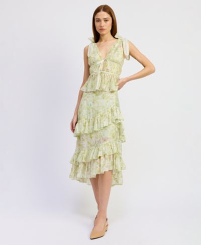 Женская миди-юбка En Saison Claire Ruffled Tiered A-Line