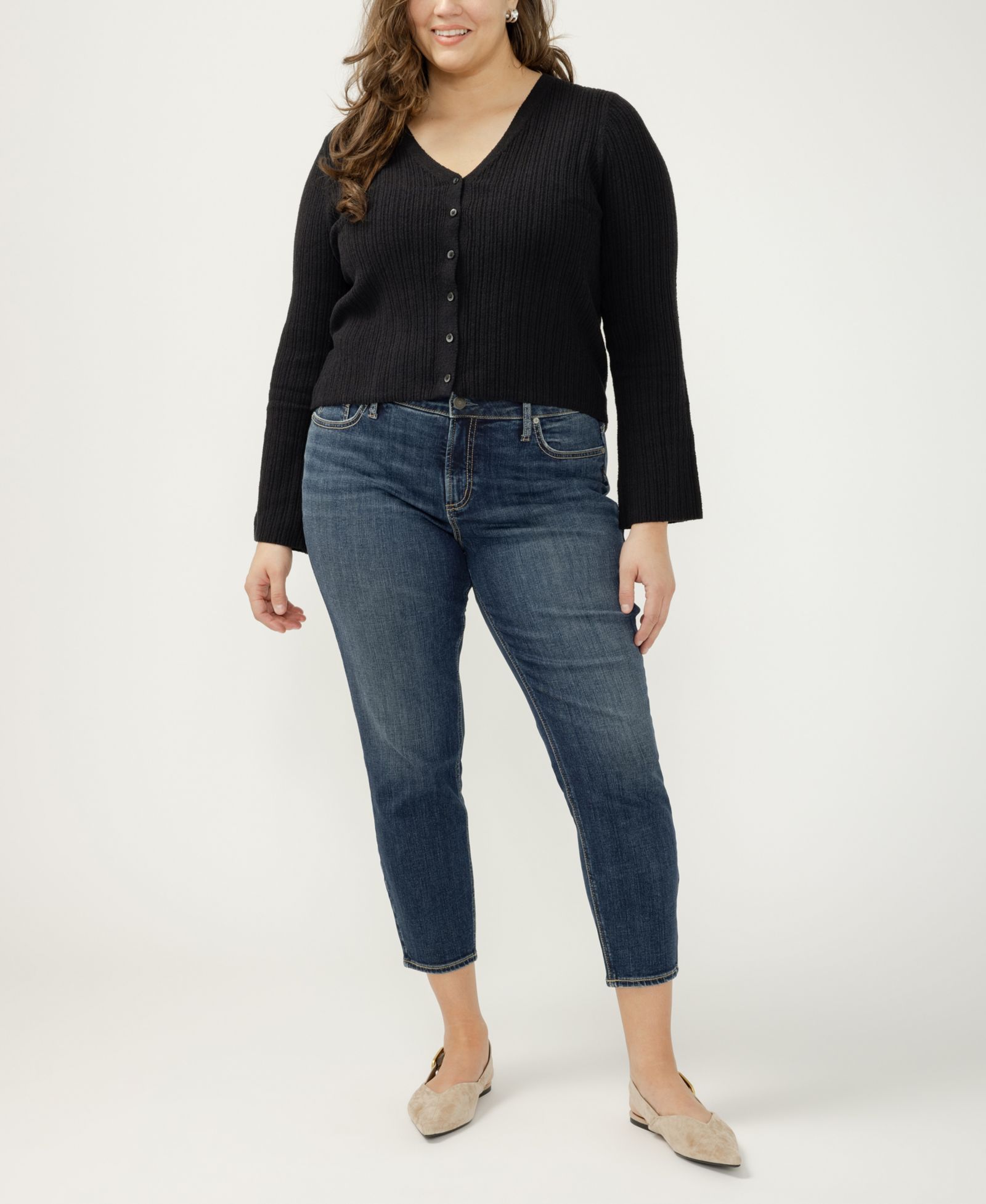 Silver Jeans Co. Plus Size Узкие укороченные джинсы Elyse Skinny