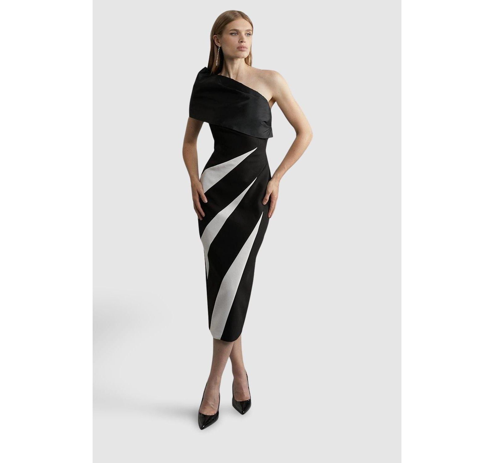 Женское миди-платье Karen Millen One Shoulder Panel