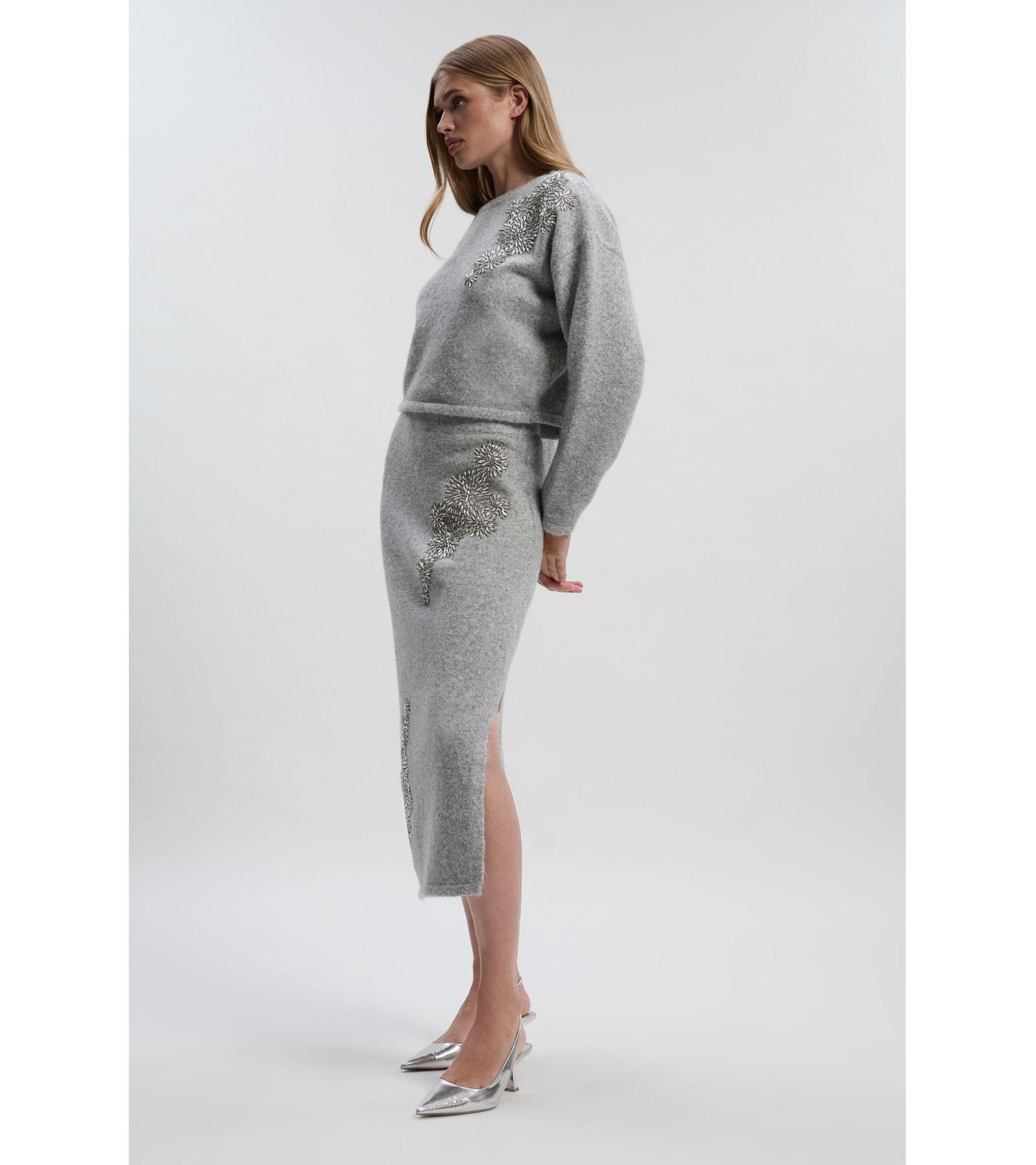 Юбка-карандаш Karen Millen Women's Wool Embellished Midi