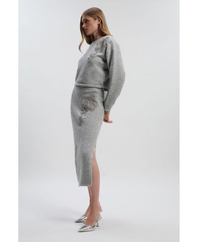 Юбка-карандаш Karen Millen Women's Wool Embellished Midi