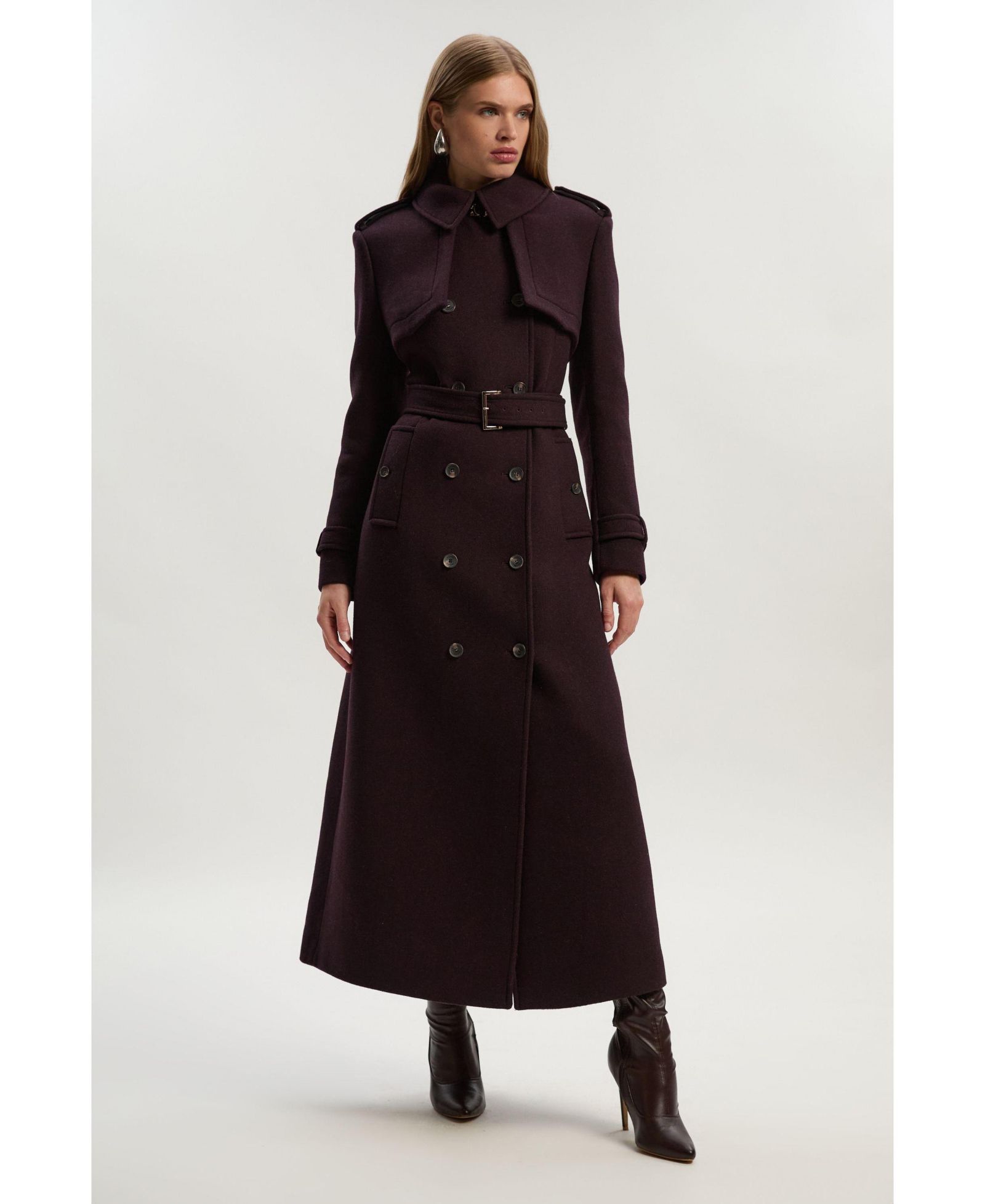 Женское шерстяное пальто-макси Karen Millen