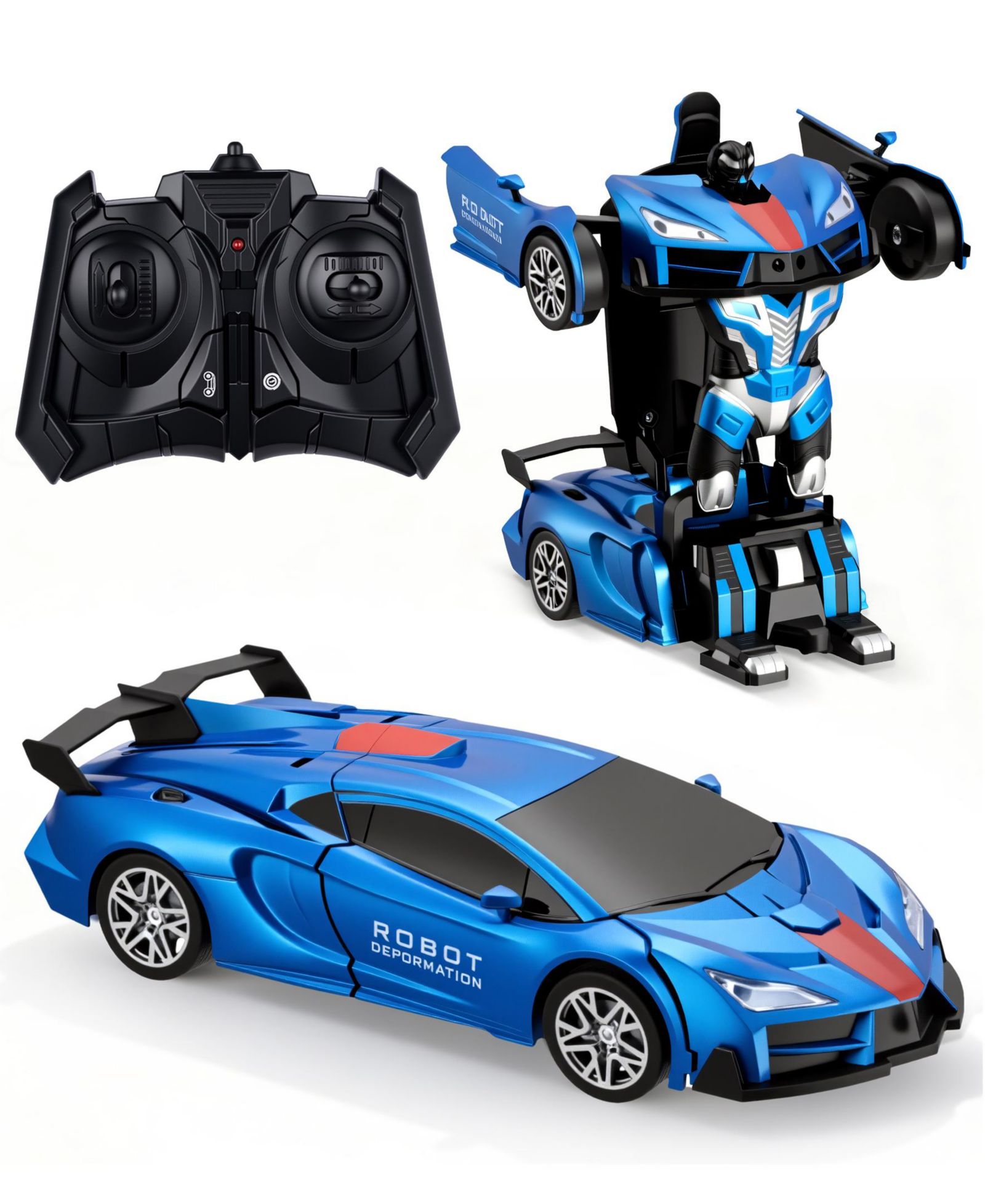 SUGIFT RC трансформирующаяся машина-робот 1:18 с деформацией в одно нажатие, 2.4GHz RC автомобиль с LED подсветкой, вращение 360° и демо-режим