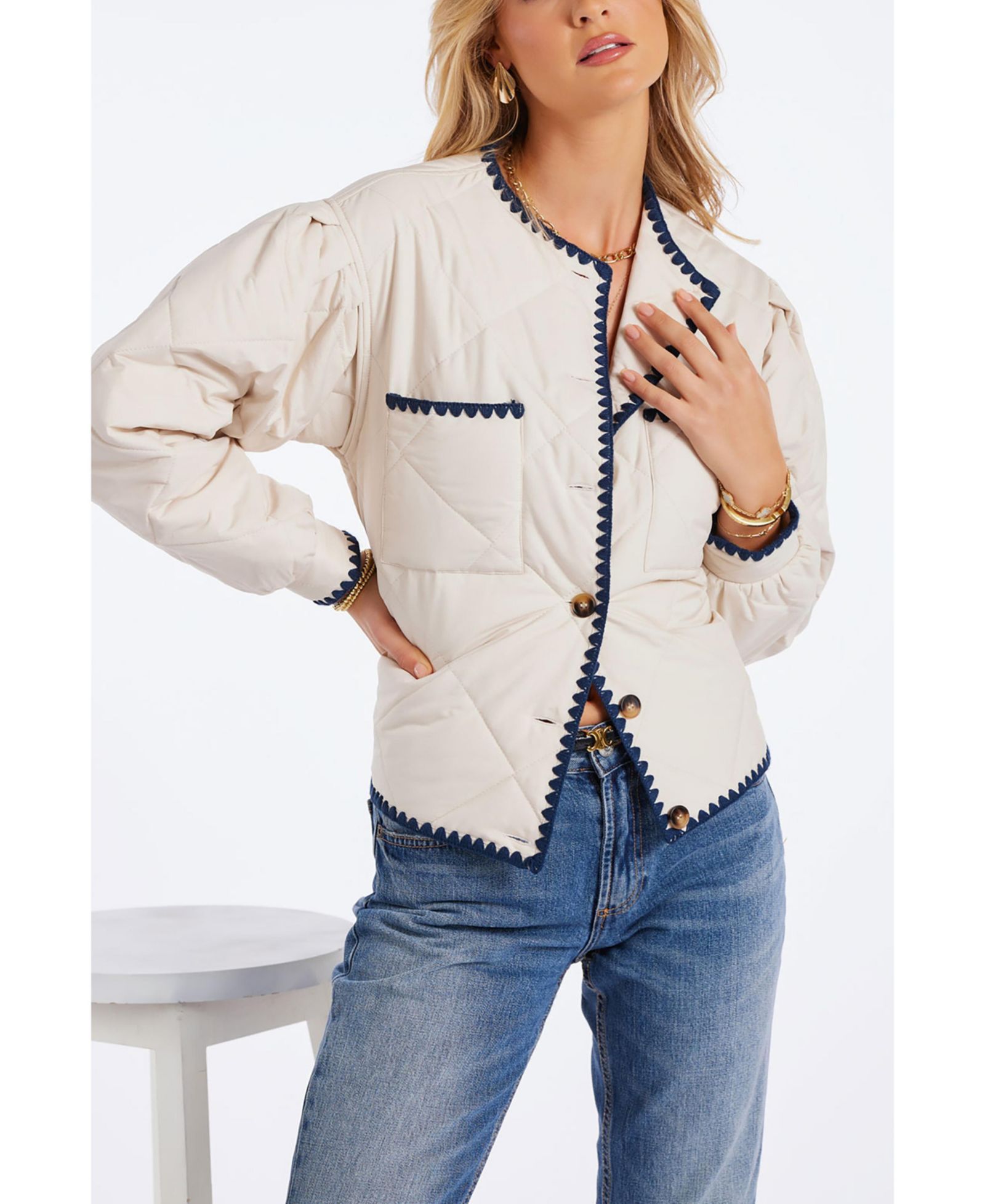 Bishop + Young Women's BISHOP + YOUNG Brooklyn Whipstitch Quilted Jacket