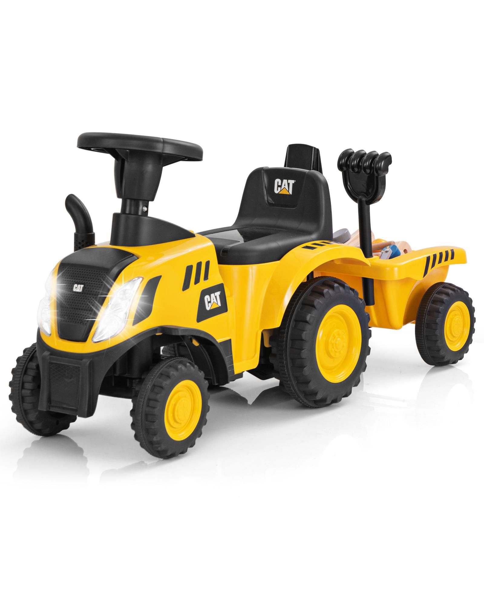 SUGIFT детский трактор Caterpillar с отсоединяемым прицепом, без двигателя