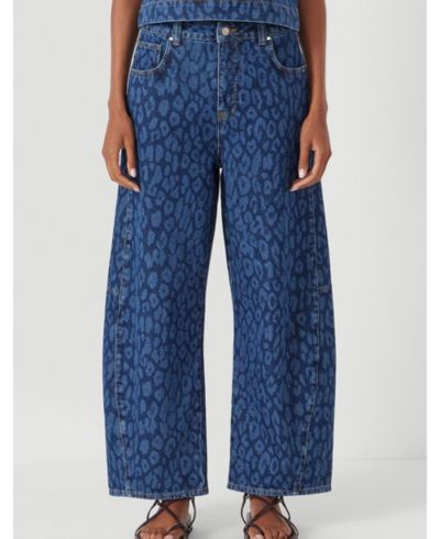 Hush Women's Cropped Bree Horseshoe Barrel Leg Jeans