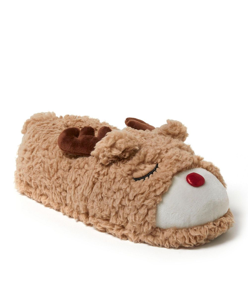 Dearfoams Men's Unisex Adult Animal Closed Back House Slipper Reindeer