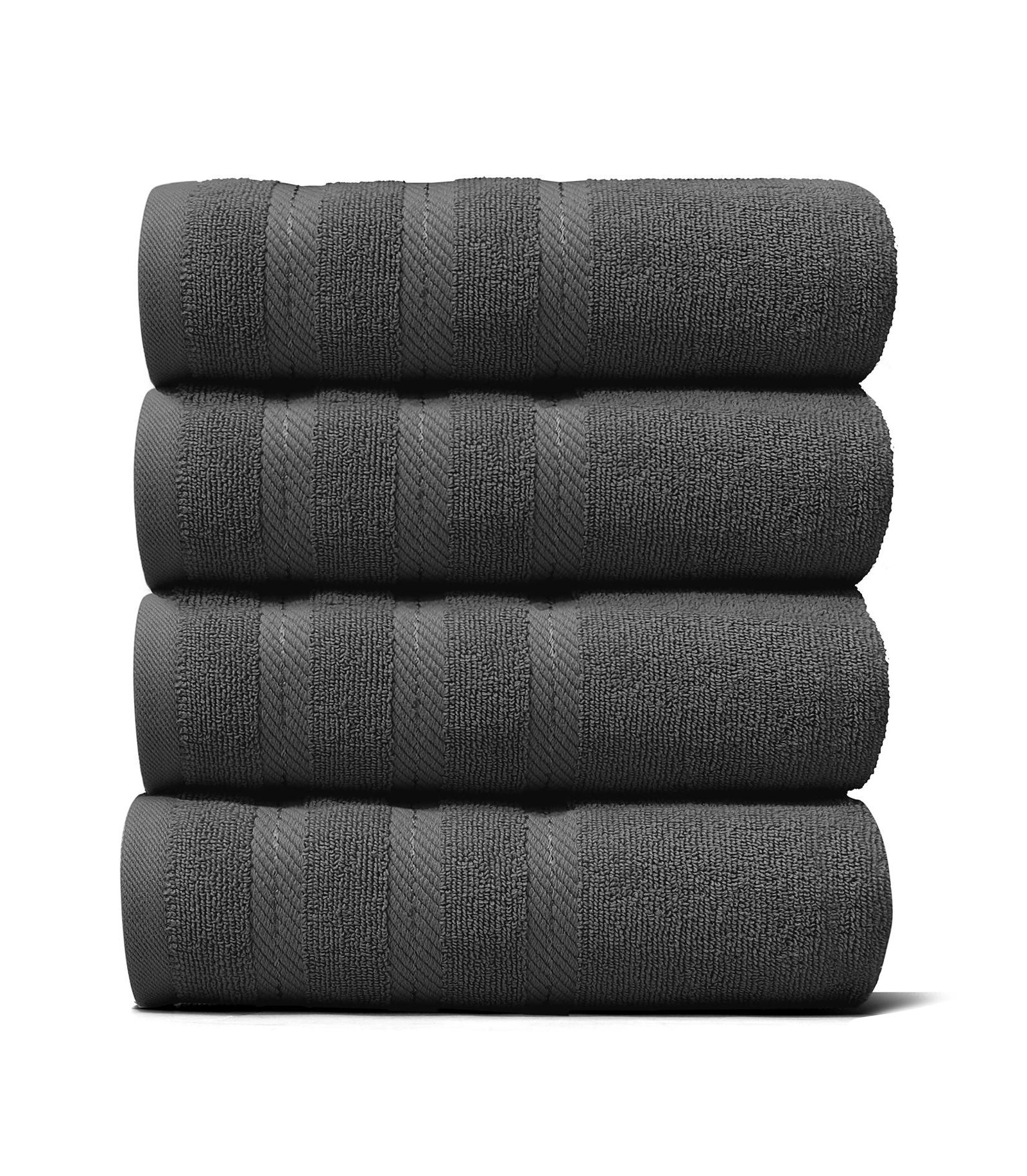 Hearth & Harbor Luxury Soft & Absorbent 100% Ring Spun Cotton Hand Towels for Bathroom, Shower, Spa - 4 Piece Hand Towel Set