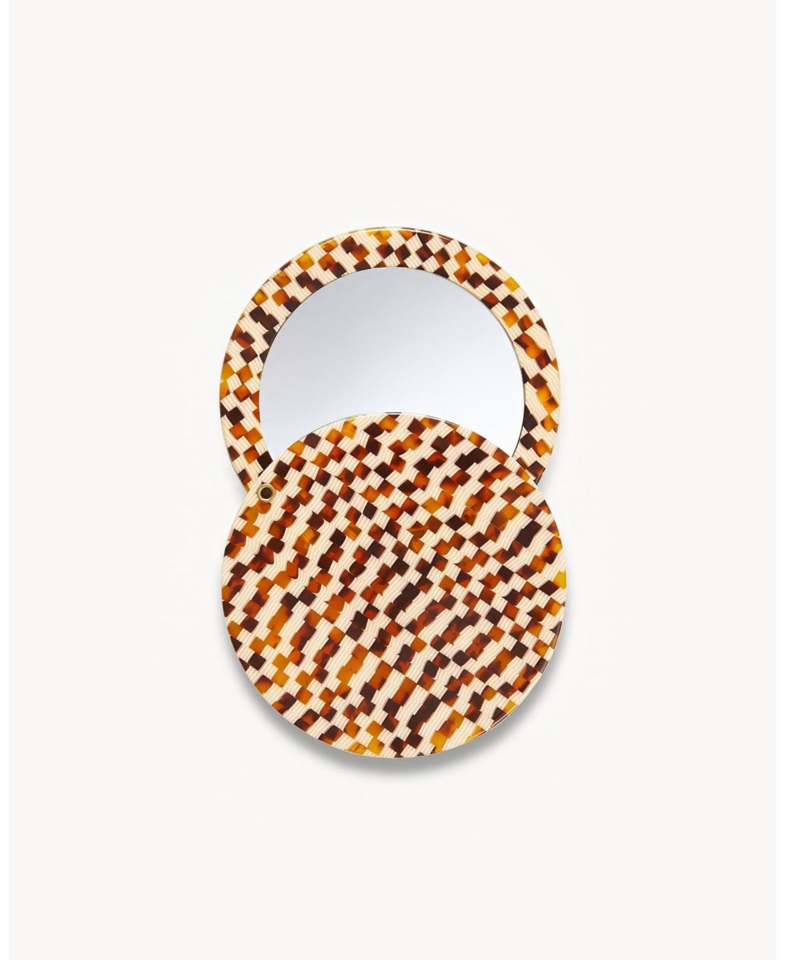 Круглое зеркало MACHETE Circle Mirror in Tortoise Checker