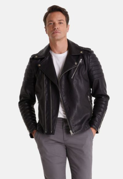 Furniq UK Men's Quentin Leather Jacket