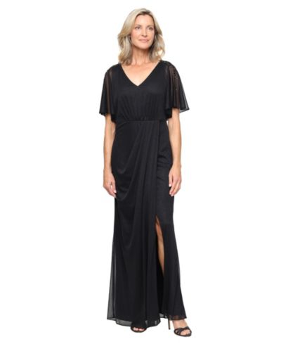 SL Fashions Женское платье А-силуэта Petite V-Neck с застежкой на молнии сзади