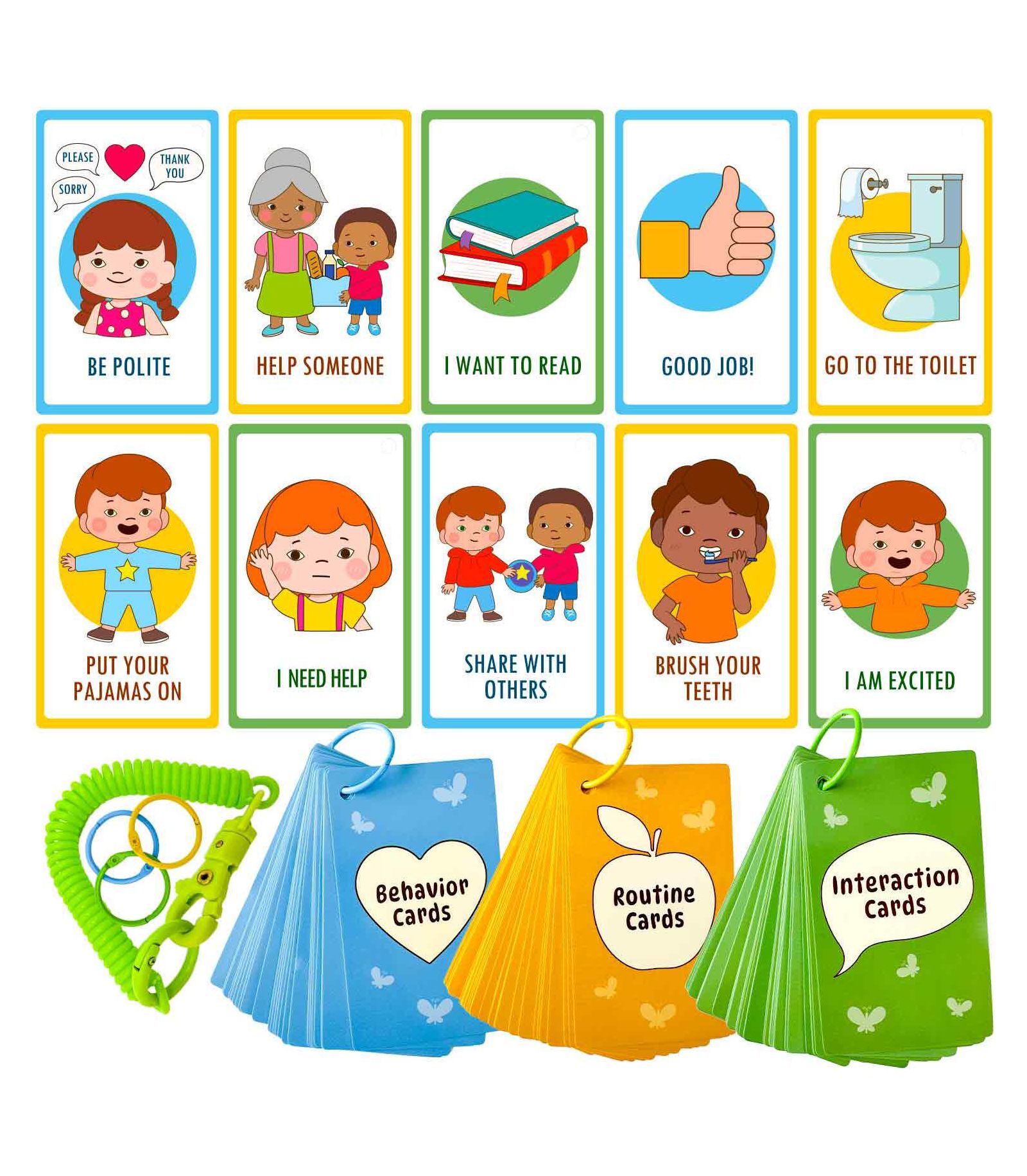Quokka Autism Learning Visual Communication Cards 86-Piece Set, Ages 3+