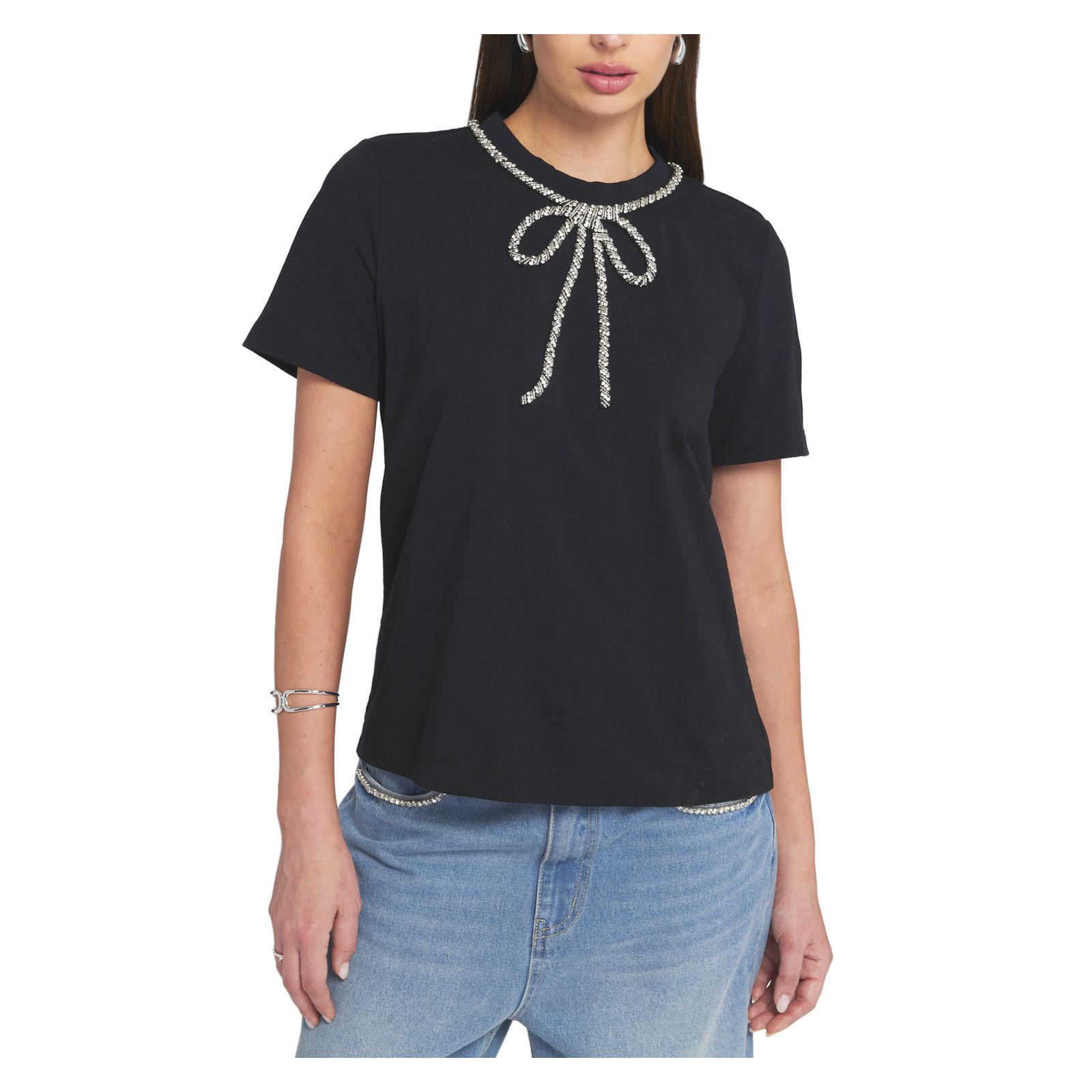 Женская футболка ELLE Collection Embellished Bow Tee