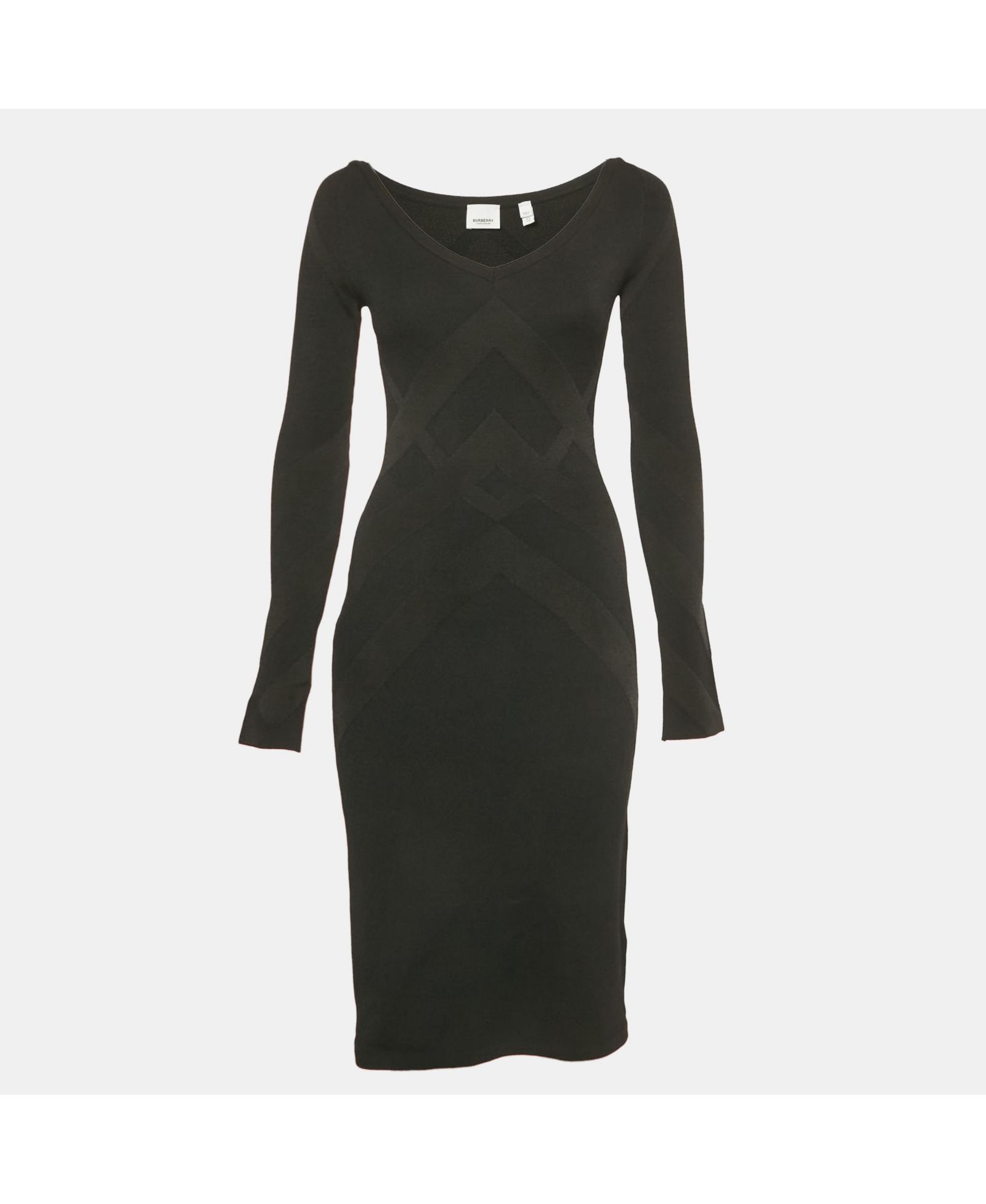 Женское мини-платье Burberry Black Stretch Knit Flared Pre-Owned