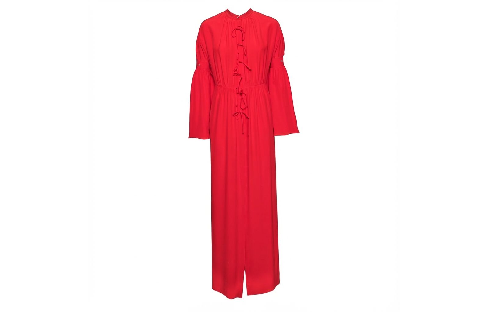 Pre-Owned Burberry Women's Red Silk Button Down Maxi Dress