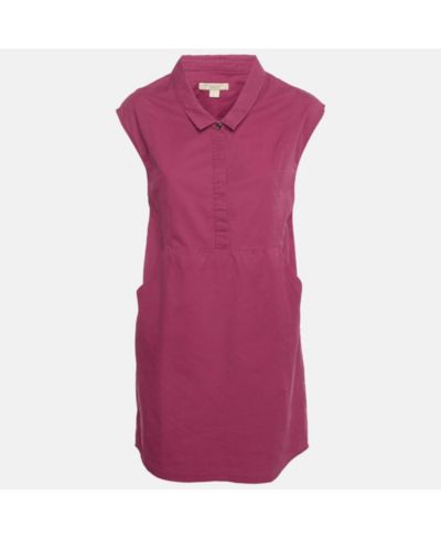 Женское мини-платье Pre-Owned Burberry Brit Dark Pink Cotton без рукавов
