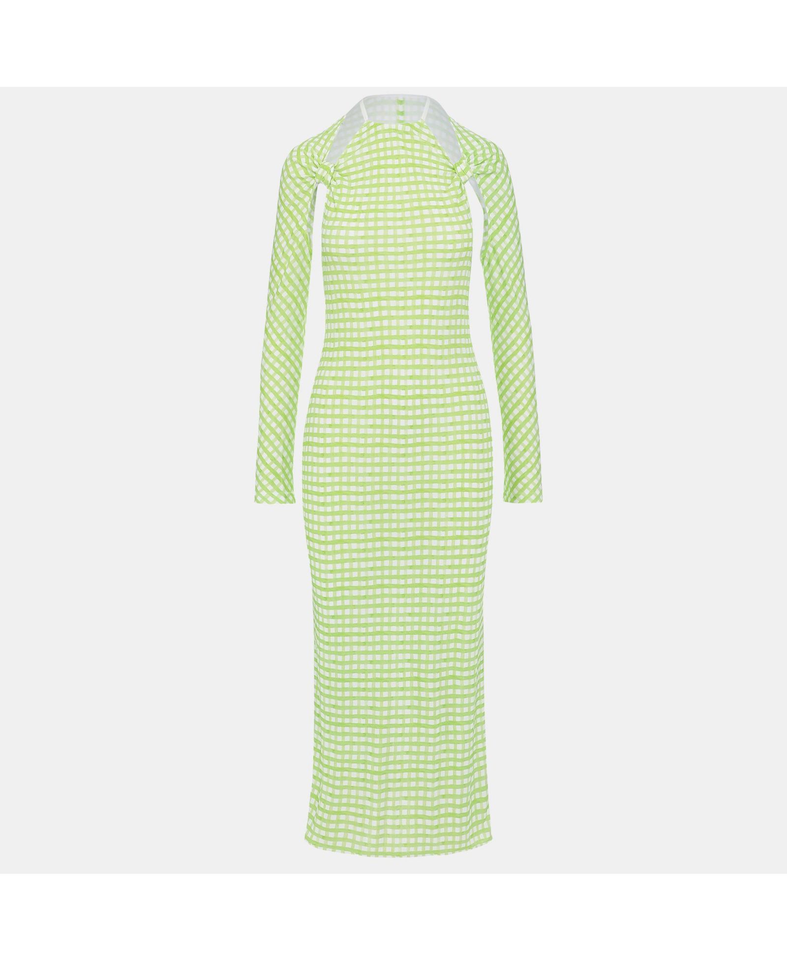 Pre-Owned Jacquemus Женское миди-платье La Robe Nodi с клетчатым принтом
