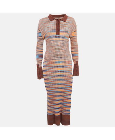 Jacquemus Женское миди-платье La Robe Zucca из трикотажа в рубчик
