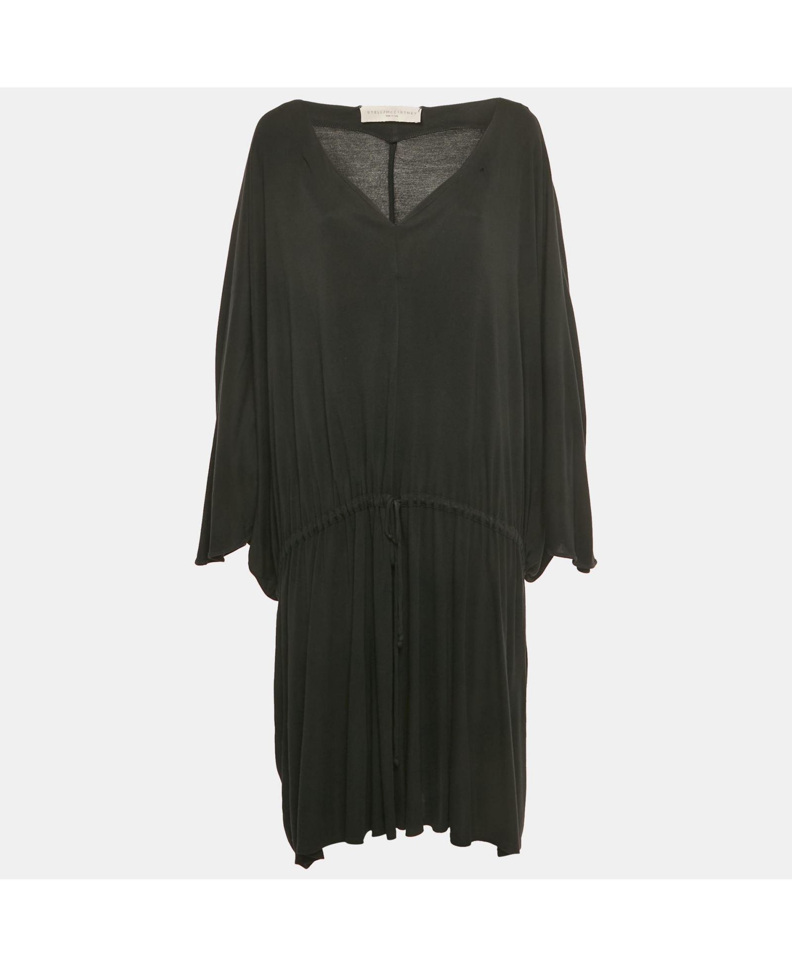 Женское миди-платье Stella Mccartney Black Jersey Plunge Neck Drawstring