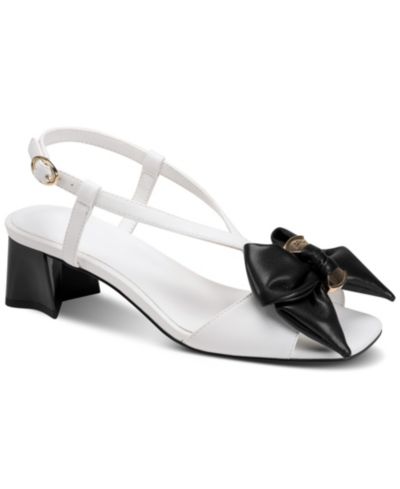 KARL LAGERFELD PARIS Women's Suttyn Bow Buckle Sandals