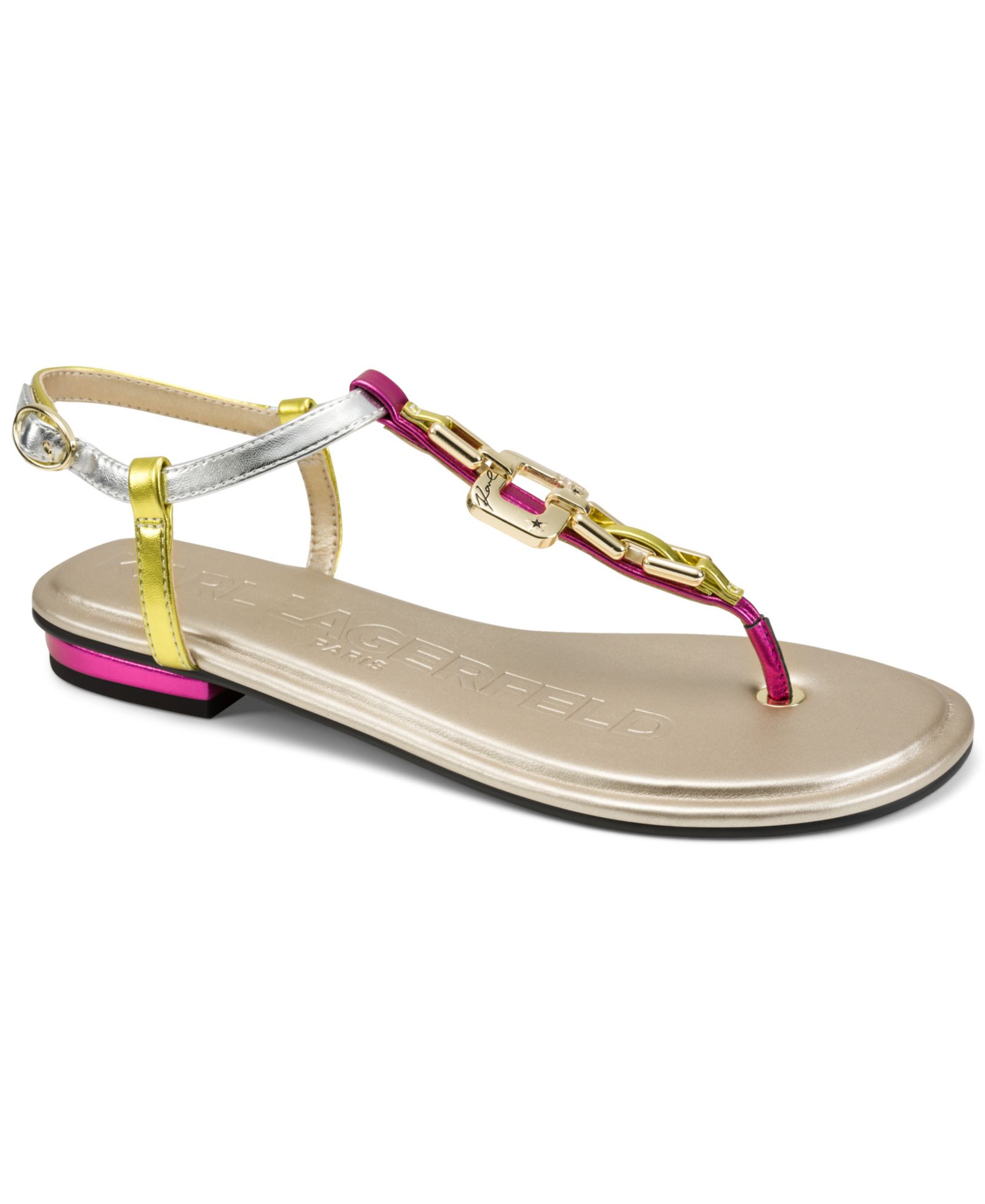 KARL LAGERFELD PARIS Women's Carleen Flat Sandals