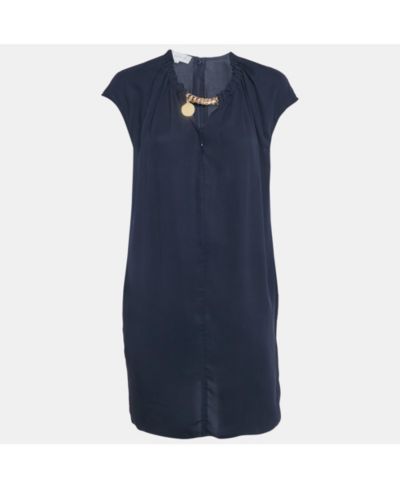 Pre-Owned Stella Mccartney Women's Navy Silk Dress