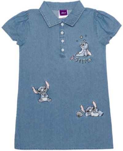 Детское платье Disney Stitch с коротким рукавом и воротником