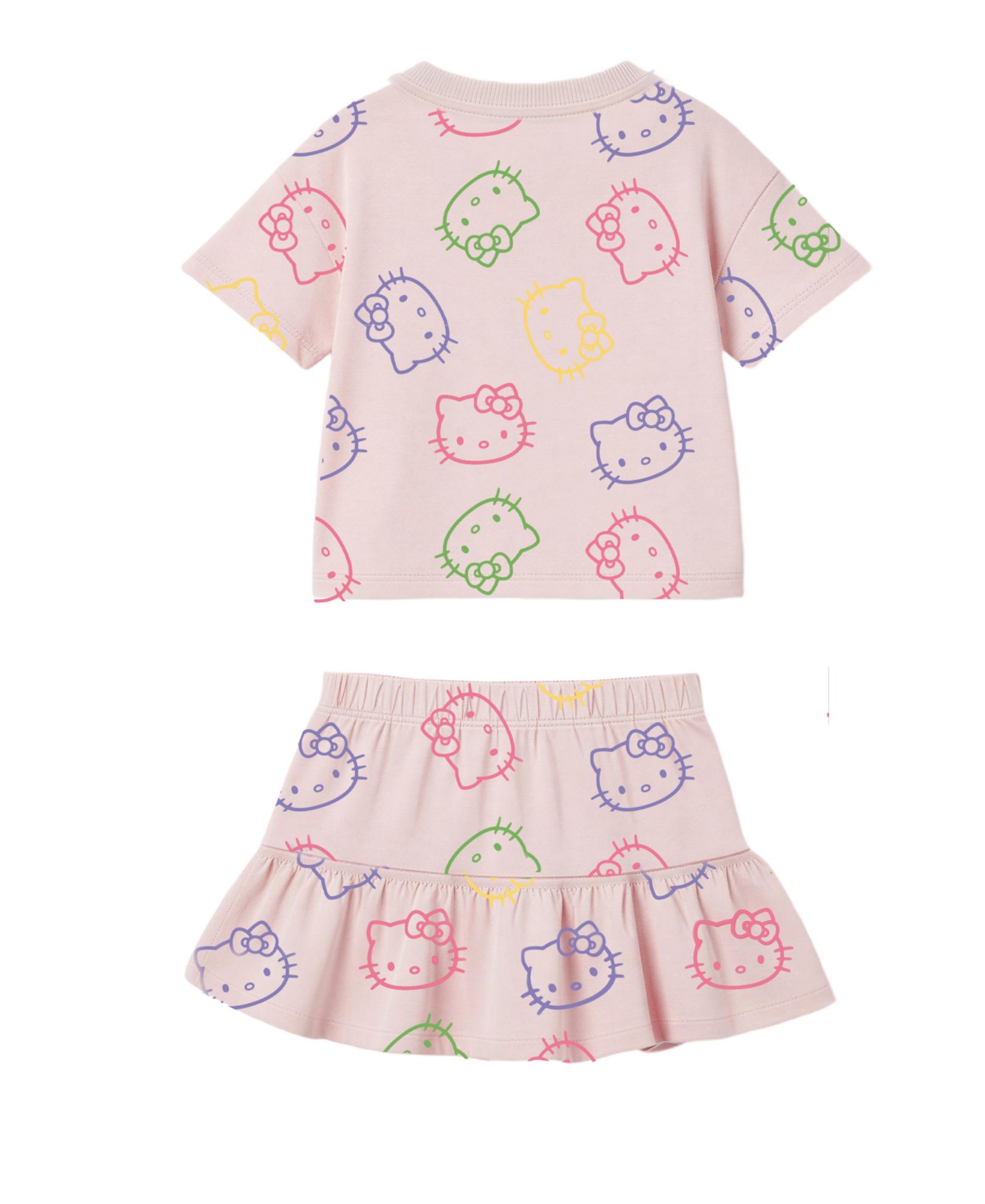 Hello Kitty Детский комплект из футболки с коротким рукавом и шорт, 2-Piece Set, 2T-6X