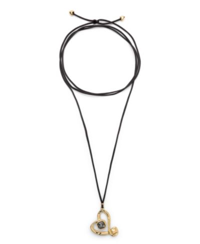 Колье UNOde50 Modern Gold Plated Heart Faceted Crystal