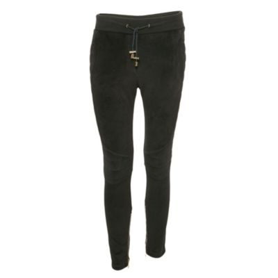 Pre-Owned Balmain женские брюки из велюра с стеганой отделкой, черные