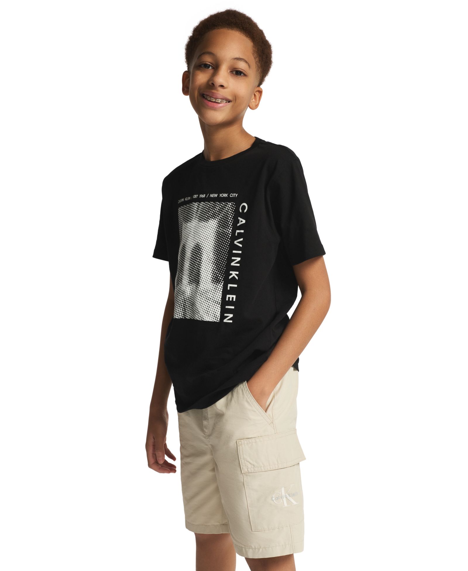 Calvin Klein Boys' 8-20 Tech Cargo Pull-On Shorts