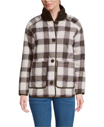 Женская куртка Lands' End High Pile Fleece Reversible Mixed Media Long