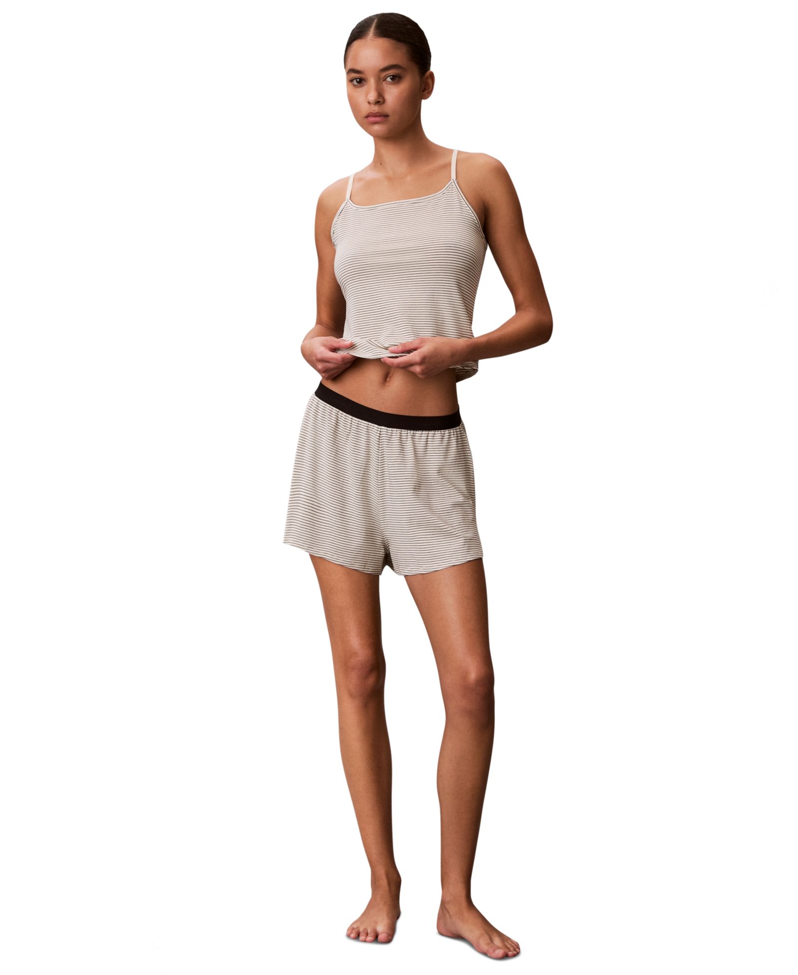 Calvin Klein Women's Striped Pattern Sleep Shorts