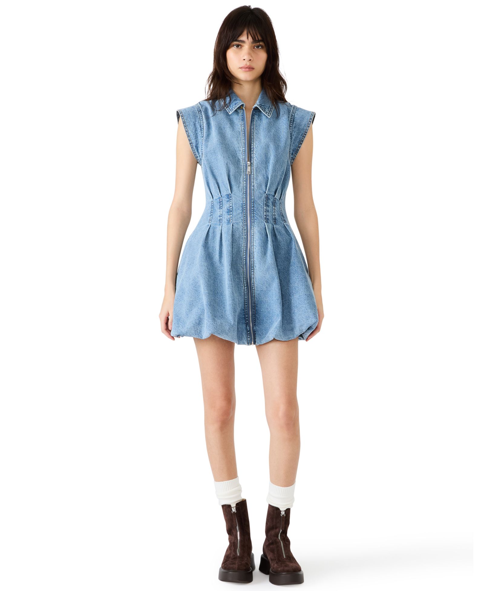 Steve Madden Women's Dyanne Denim Fit And Flare Dress