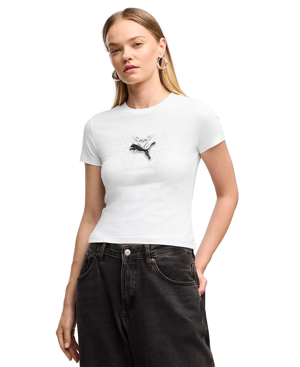 Женская футболка Puma Street Glam Slim Short-Sleeve Graphic