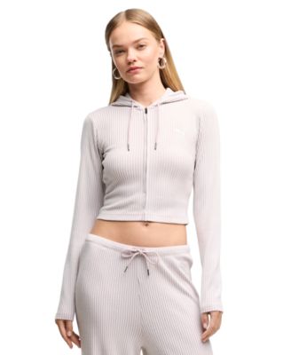 Puma Женский укороченный трикотажный худи на молнии ESS