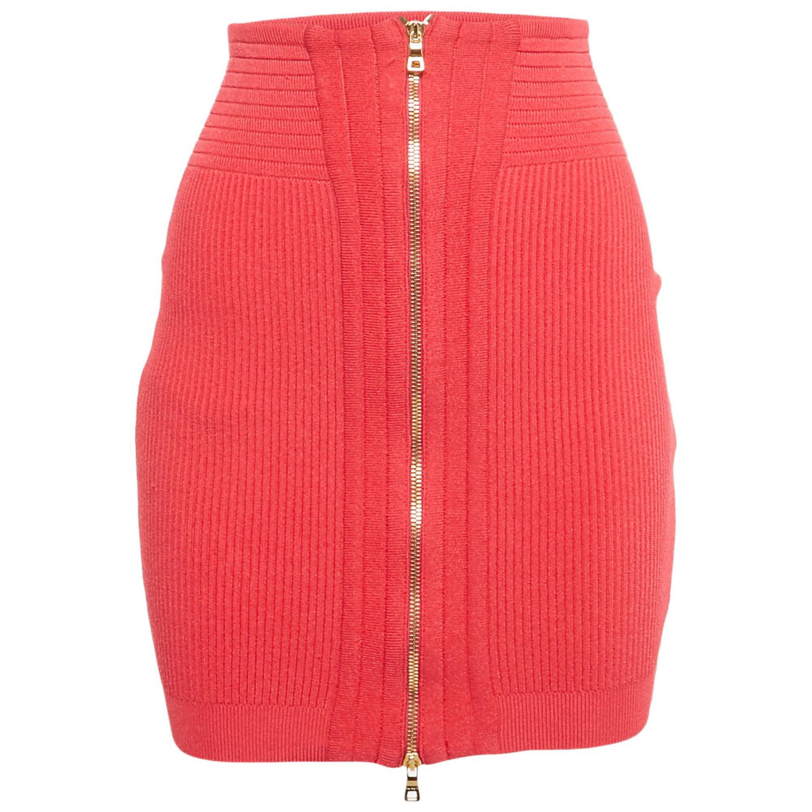 Мини-юбка Pre-Owned Balmain Women's Pink Stretch Knit