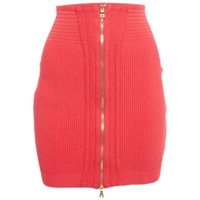 Мини-юбка Pre-Owned Balmain Women's Pink Stretch Knit