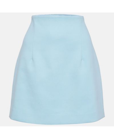 Женская мини-юбка Pre-Owned Off-White из крепового трикотажа, синяя