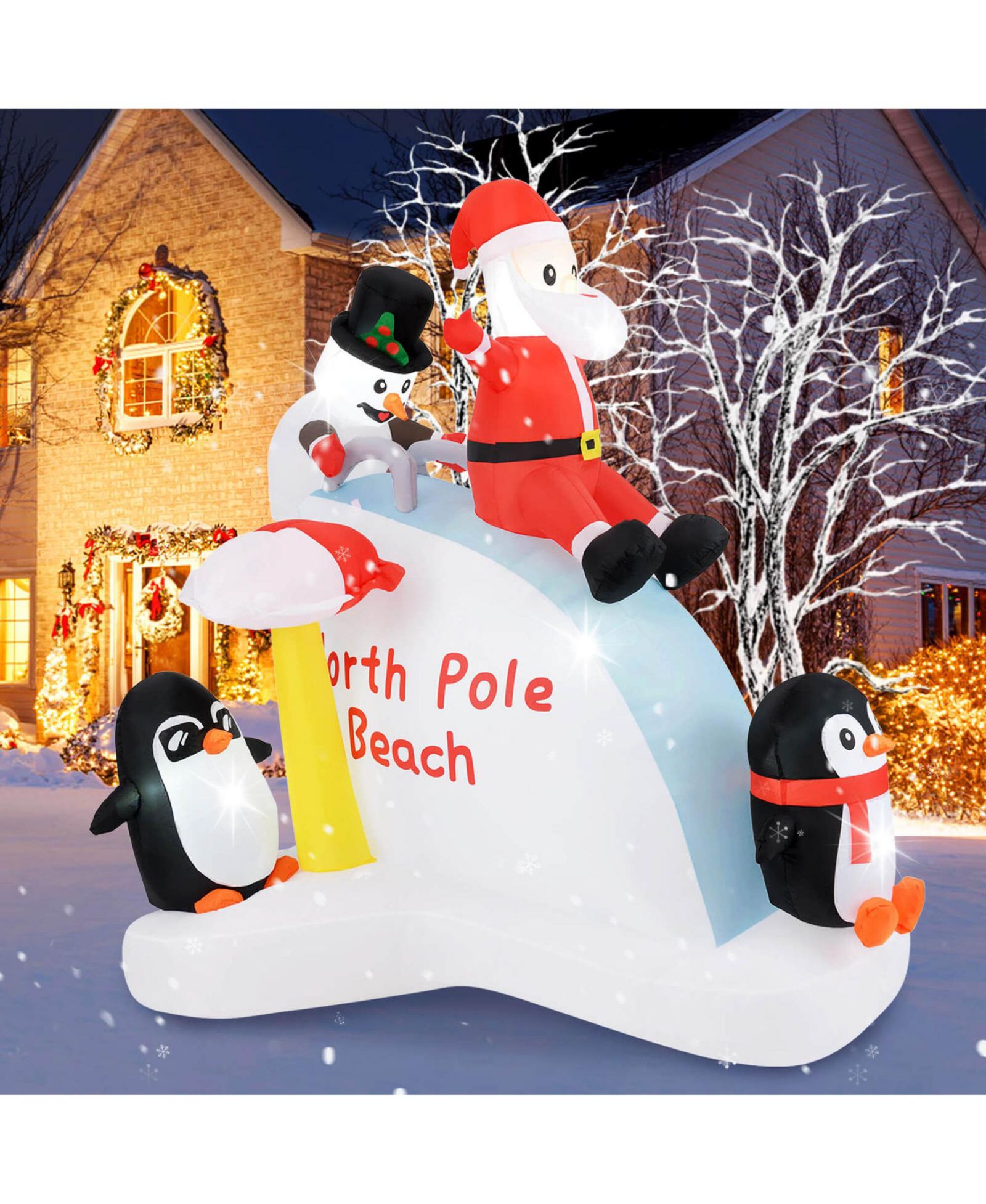 Costway 6 Ft Christmas Inflatable with LED lights Indoor/Outdoor Lighted Xmas Inflatable