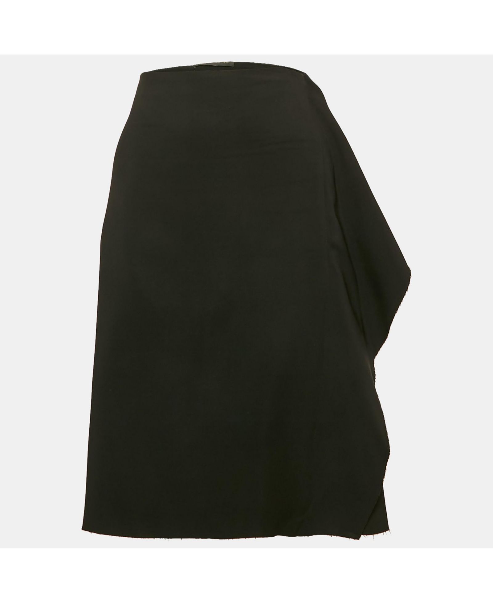 Женская юбка-карандаш Pre-Owned Versace Black Sateen Drape Detail Pencil Skirt