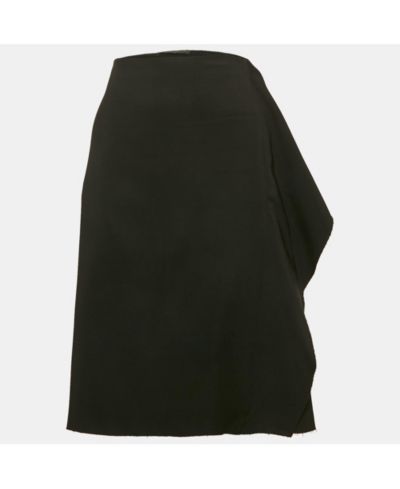 Женская юбка-карандаш Pre-Owned Versace Black Sateen Drape Detail Pencil Skirt