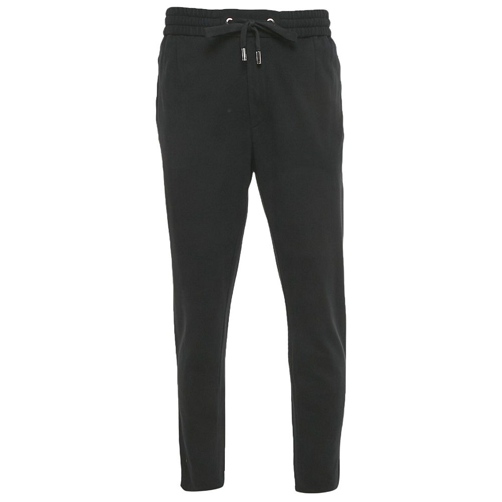Pre-Owned Dolce & Gabbana Мужские трикотажные брюки с логотипом и завязками, черные