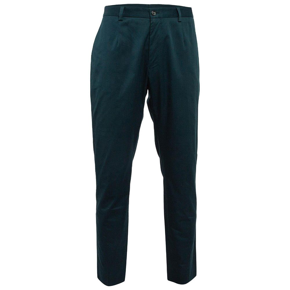 Pre-Owned Dolce & Gabbana Men's Green Cotton Formal Trousers