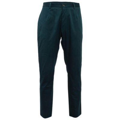 Pre-Owned Dolce & Gabbana Men's Green Cotton Formal Trousers
