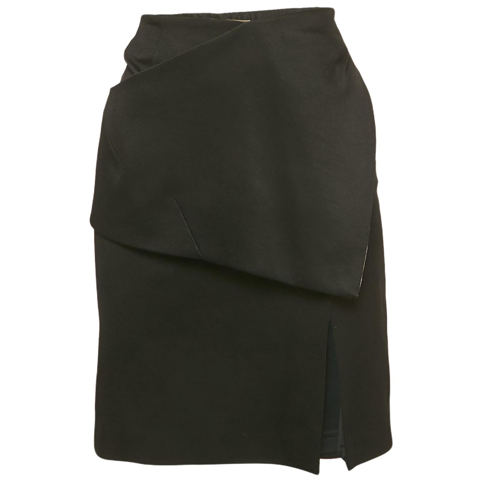 Женская юбка-карандаш Balenciaga Asymmetrical Overlap из габардина, черная и розовая
